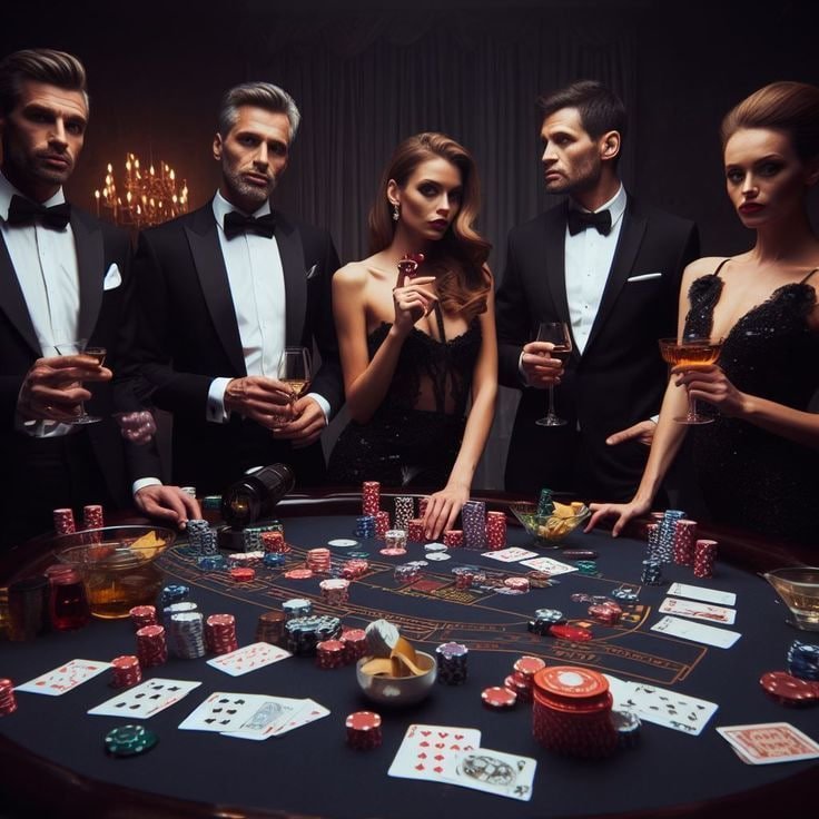 Suasana kasino online dengan berbagai permainan meja dan dealer live
